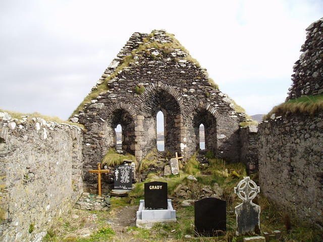 Derrynane, het oude kerkhof.