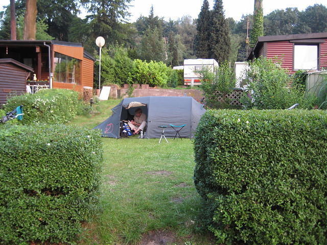 Schermbeck, kamperen tussen de campinghuisjes