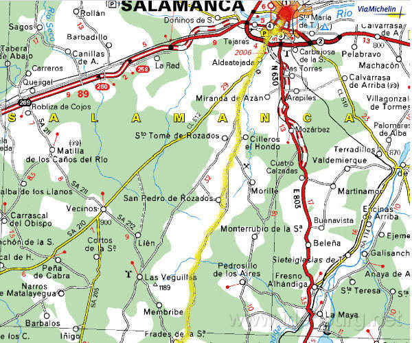 Zaterdag 19 april 2003
Candelario-Salamanca deel 2
81 km. - 800m ^