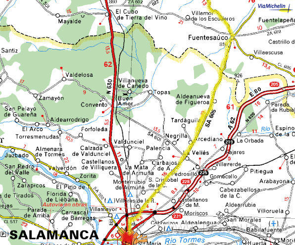 Maandag 21 april 2003
Salamanca-Zamora deel 1
75 km. 700m ^