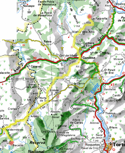 Woensdag 26 mei 2004
Beceite-La Fatarella
69 km
Goed weer
600 m ^