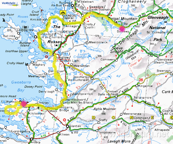 Woensdag 8 juni,
Dunlewy-Naran, 
78 km, 
bewolkt