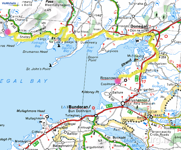 Vrijdag 10 juni,
Kilcar-Coolmore (Rossnowlagh), 
68 km, 
zonnig