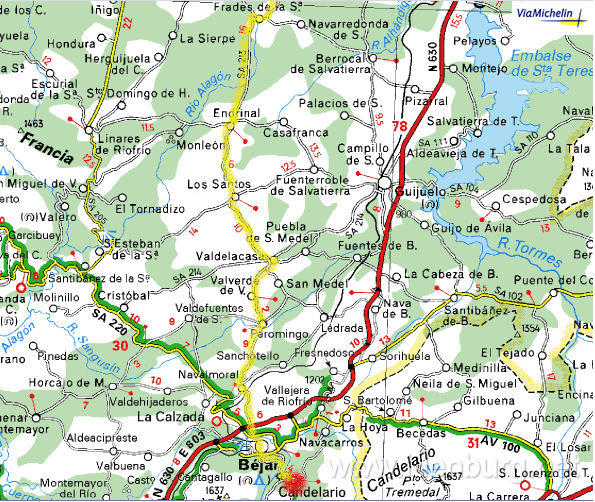 Zaterdag 19 april 2003
Candelario-Salamanca deel 1
81 km. - 800m ^