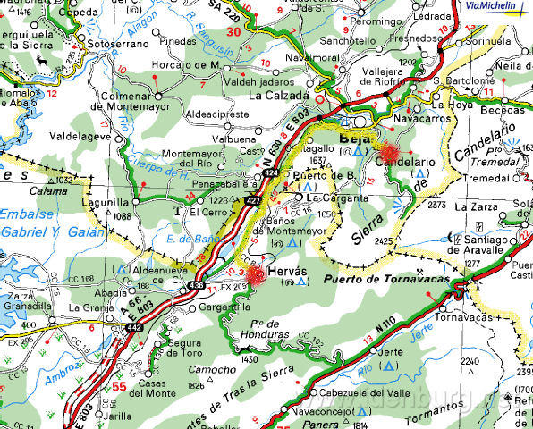 Vrijdag 18 april 2003
Hervas-Candelario
29 km. - 900m ^