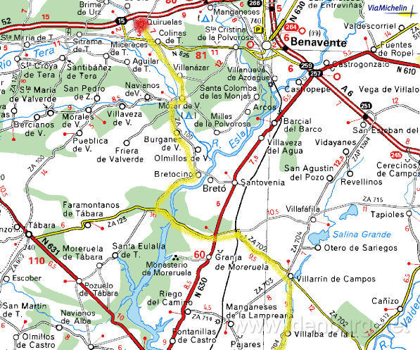 Dinsdag 22 april 2003
Zamora-Quiruelas deel 2
83 km. - 400m ^
