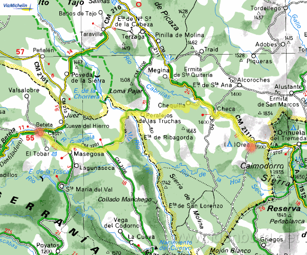 Maandag 17 mei 2004
Beteta-Orea
57 km
Alweer mooi weer (> 20°).
1200 m klimmen in totaal