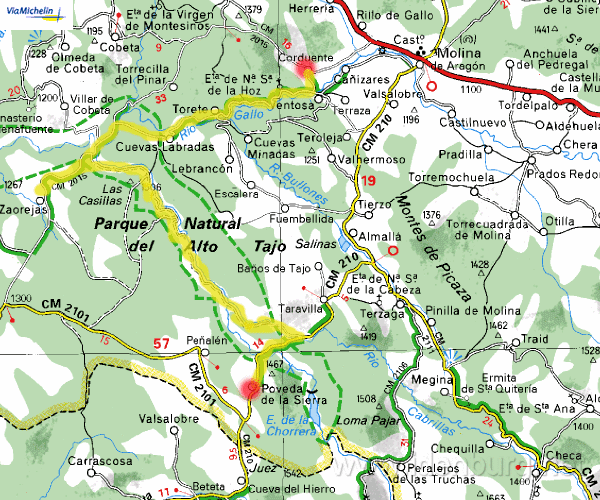 Zaterdag 15 mei 2004
Corduente-Poveda
78 km
zonnig en warm
1100 m klimmen in totaal