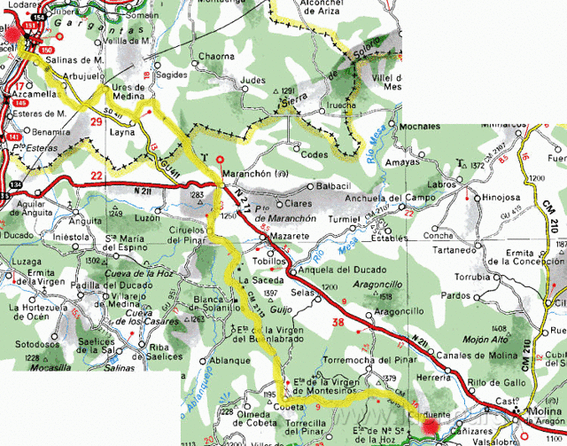 Vrijdag 14 mei 2004
Medicaneli-Corduente
77 km
zonnig en warm
veel klimmen