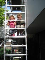 Demi en Jesper op de steiger