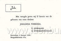 1947 Januari Geboortekaart Joke