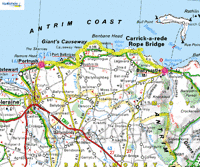 Vrijdag 3 juni,
Ballycastle-Portrush, 
40 km,
eerst zon later bewolkt