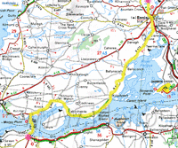 Zondag 19 juni,
Corofin-Tarbert,
78 km,
zonnig