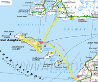 Vrijdag 17 juni,
Rondje Inishmore-Doolin,
30 km
treurig weer
