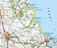 Woensdag 1 juni,
Larne-Ballyeamon, 
52 km, 
bewolkt en regenachtig.