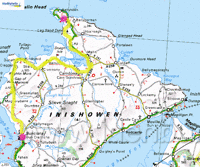 Maandag 6 juni,
Malin Head-Buncrana, 
60 km, 
meest zonnig