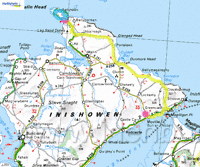 Zondag 5 juni,
Moville-Malin Head, 
48 km + 10 km wandelen,
bewolkt