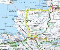 Maandag 13 juni,
Westport-Leenane,
54 km
half bewolkt
