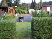 Schermbeck, kamperen tussen de campinghuisjes