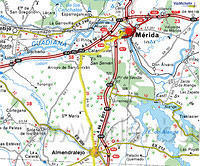 Zondag 13 april 2003
Zafra-Almendralejo-Merida deel 2
75 km. - 400m ^